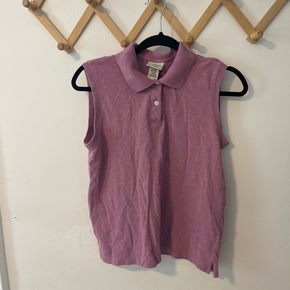 SOLD🚨 LL Bean Tank Top Polo 100% Cotton Pink Women’s Size Small